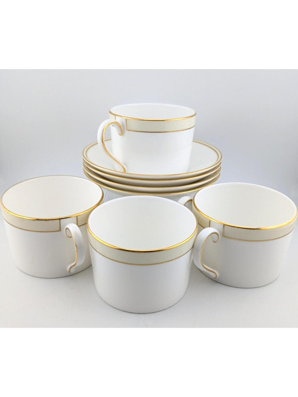 Champagne Duchesse by Wedgwood Cup & Saucer Bone China Vera Wang Set of 4